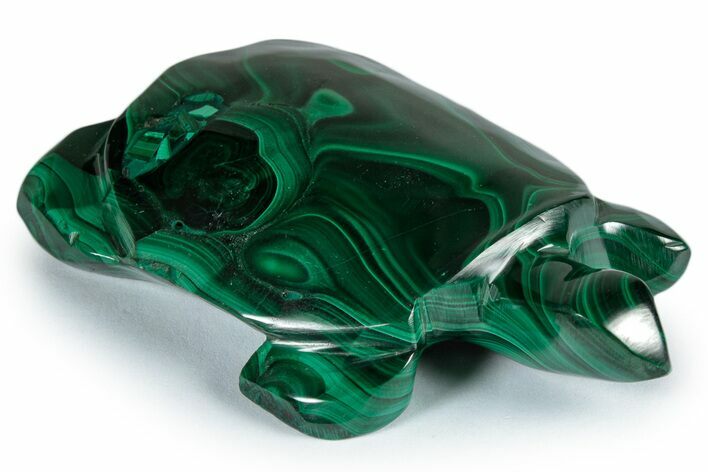 Flowery, Malachite Turtle Carving - DR Congo #337826